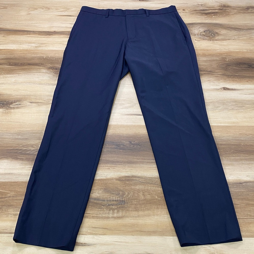 J.Crew Thompson Trousers 31x30 Tapered Fit Wool Blend Navy Blue Dress Pants